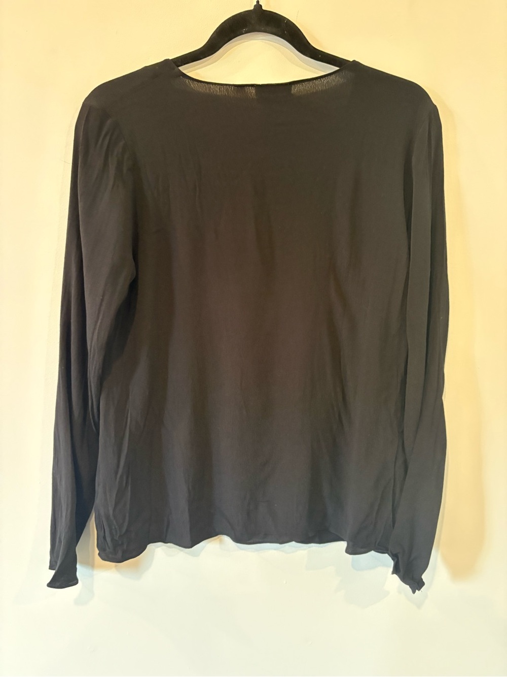Wilfred Black Lace-Up V-Neck Long Sleeve Top - Picture 6 of 6